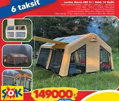 LONDON MAXİA 480 2+1 ODALI 14 KİŞİLİK ÇADIR LONDON MAXİA 480 2+1 ODALI 14 KİŞİLİK ÇADIR